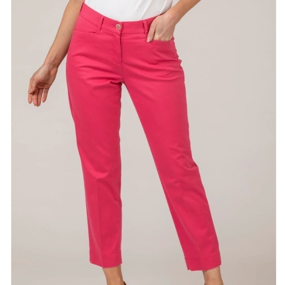Vintage Women’s Cropped pants trousers Gold Buttons Pockets hot pink Size 8
